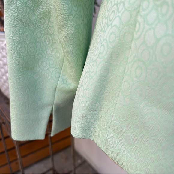 Ice Mint Green Patterned Fabric Blazer Bow Jones Wear Size 8 - Picture 6 of 12
